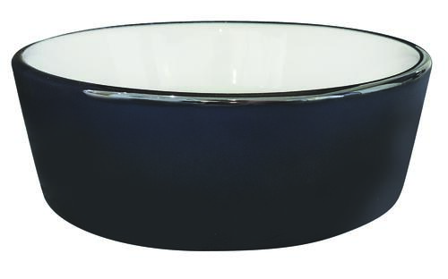 Vasque ronde à poser NAMI en céramique blanc et noir Ø34,6 x H. 11,4 cm